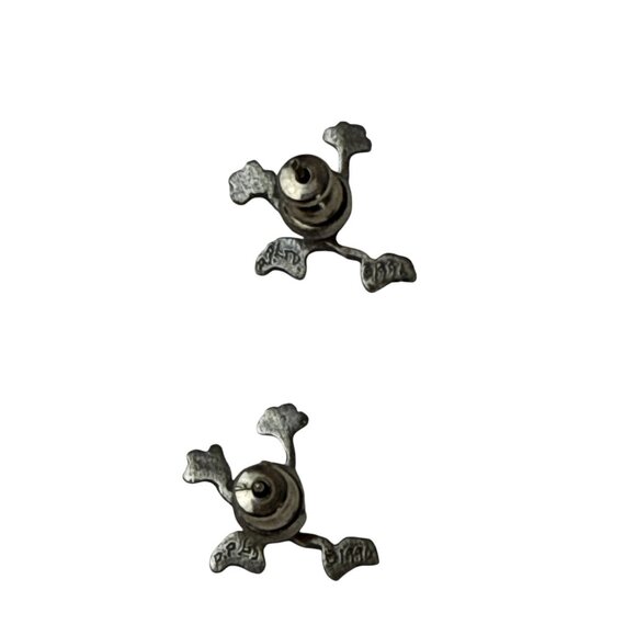 Vintage Pewter Frog Lapel Pins Set of 2 Spoontiques Climbing Design 1980s - Picture 3 of 6